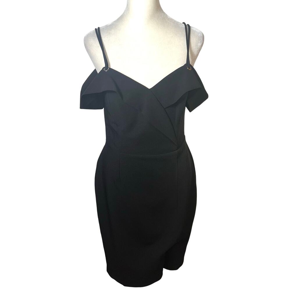 (NWOT) Adelyn Rae Shelby Midi Dress Off Shoulder Cocktail Dress Black Size S